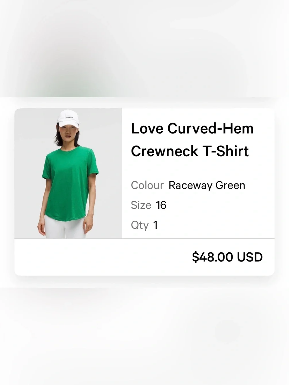 lululemon athletica love crew Green Short Sleeve Tee size 16 - Picture 2 of 5